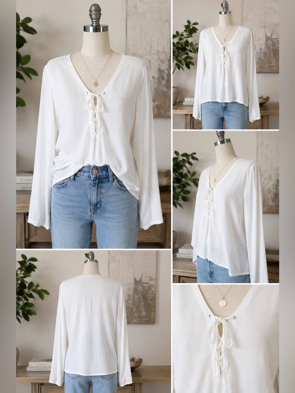 NWT Aritzia Wilfred Free White Tie Front Blouse Size L
NEW WITH TAGS! 🤍